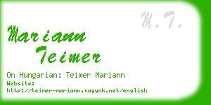 mariann teimer business card